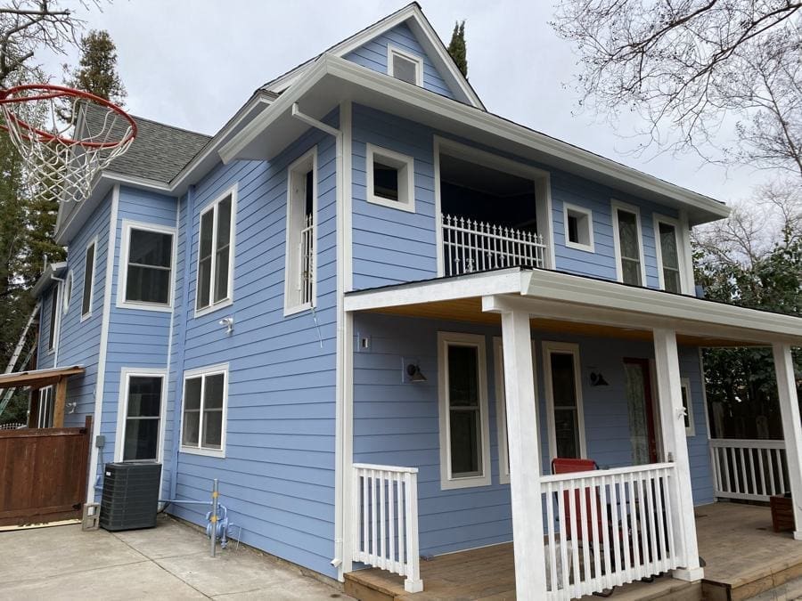 Two-story Sacramento home after full lap siding replacement